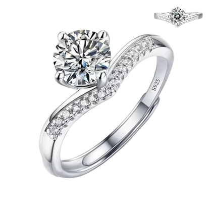 Moissanite Adjustable Zircon Stone Ring
