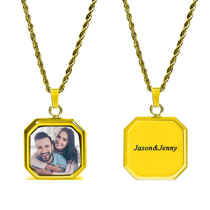 Heat activated photo necklace — one of a kind personalized gift for wife and girlfriend