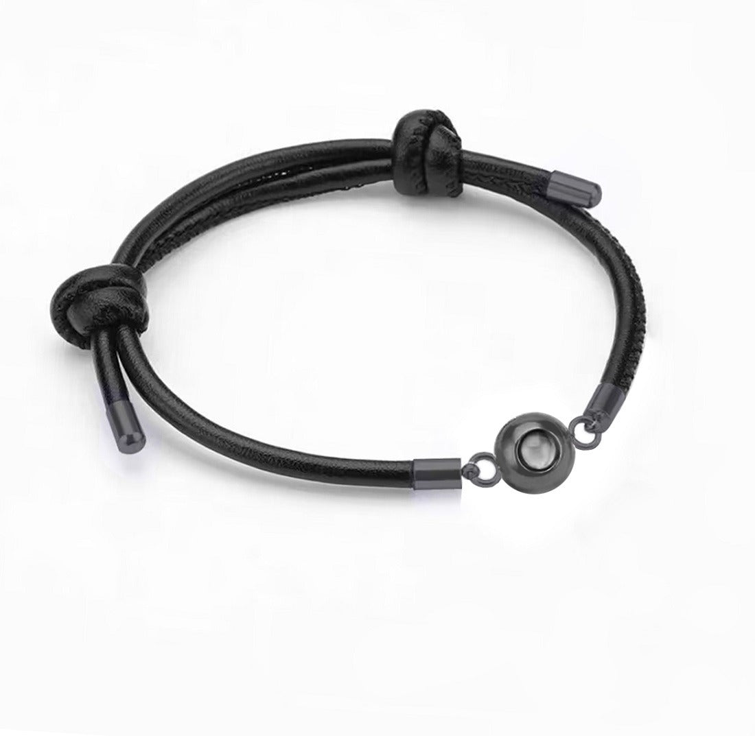 Leather Photo Projection Bracelet — Custom Gift