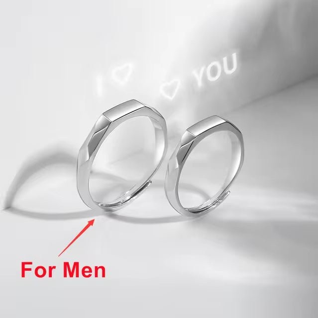 I love you hidden message couples ring for him — unique secret message jewelry gift