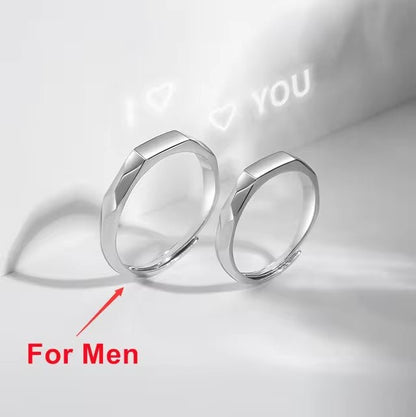 I love you hidden message couples ring for him — unique secret message jewelry gift