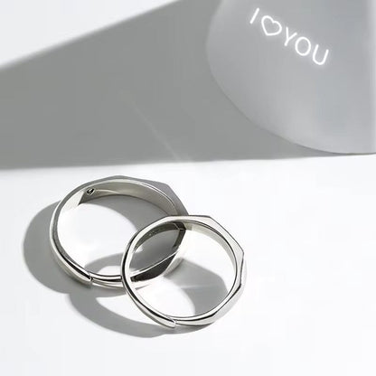 I love you hidden message couples ring — matching gift set for wife, husband, girlfriend, boyfriend