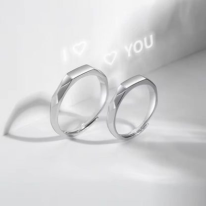 I love you hidden message ring — secret message revealed by light only for couples