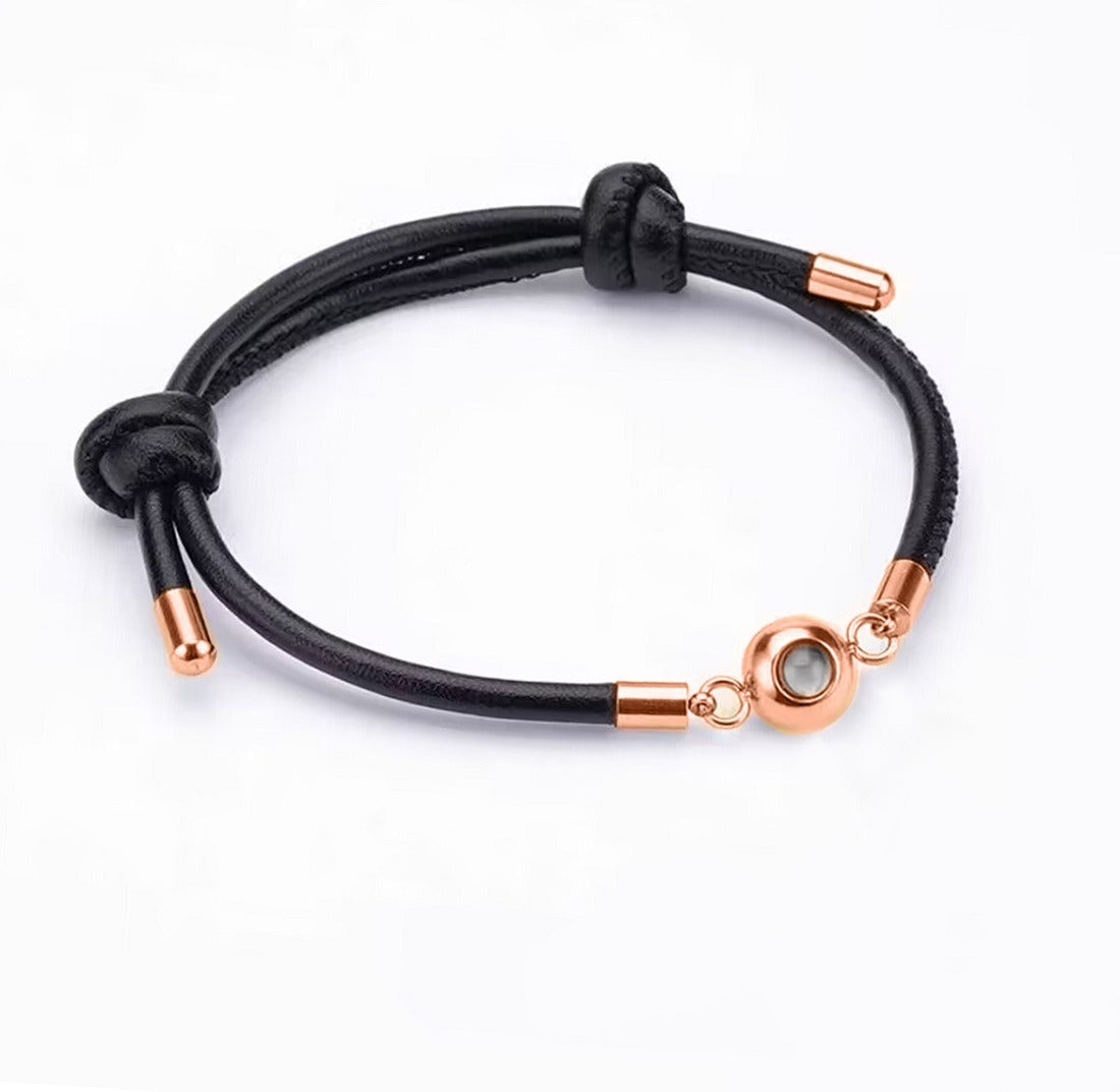 Leather Photo Projection Bracelet — Custom Gift
