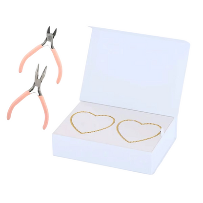 Permanent bracelet kit in heart gift box — matching couple bracelet sealed forever