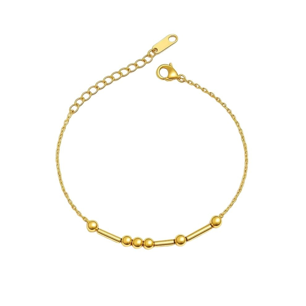 Personalized Morse code bracelet in gold — hidden message keepsake for wife, husband, girlfriend, boyfriend