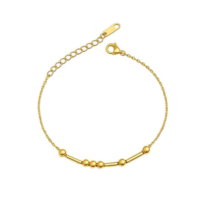 Personalized Morse code bracelet in gold — hidden message keepsake for wife, husband, girlfriend, boyfriend