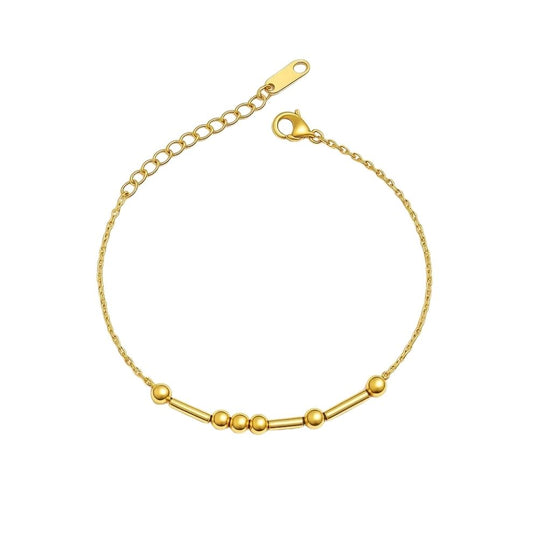 Personalized Morse code bracelet in gold — hidden message keepsake for wife, husband, girlfriend, boyfriend