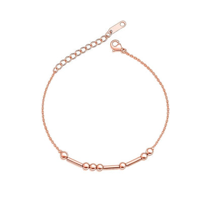 Personalized Morse code bracelet in rose gold — custom hidden message keepsake for women
