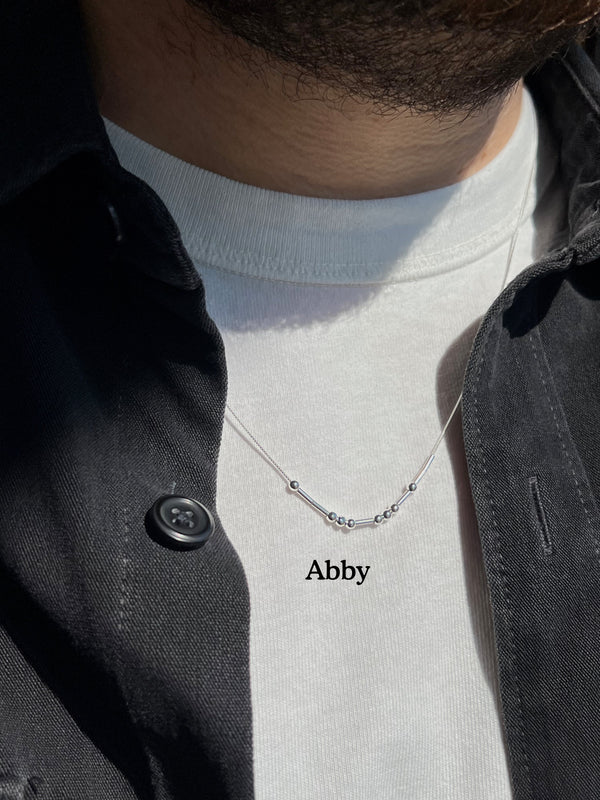 Personalized Morse code necklace — handmade secret message necklace for women and men