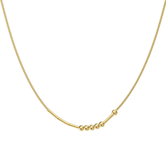 Personalized Morse code necklace in gold — hidden message keepsake worn openly for women and men