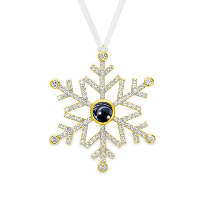 Snowflake photo ornament with picture inside — custom Christmas keepsake for moms and grandparents