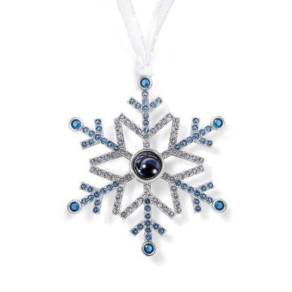 Snowflake photo ornament with picture inside — in memory of Christmas ornament for families