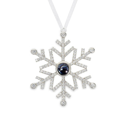 Snowflake photo ornament with picture inside — unique hidden photo keepsake ornament for the tree