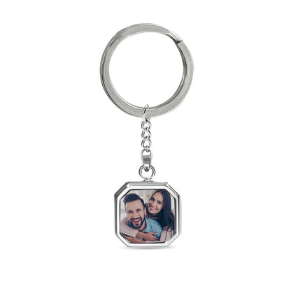 Geometric Mood Photo Keychain — Custom Gift