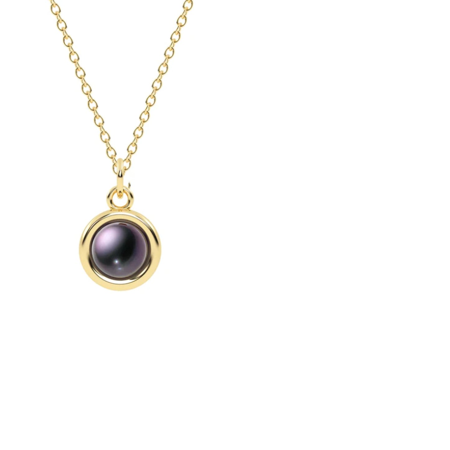 Circle necklace with picture inside in gold — custom memory gift for couples and best friends