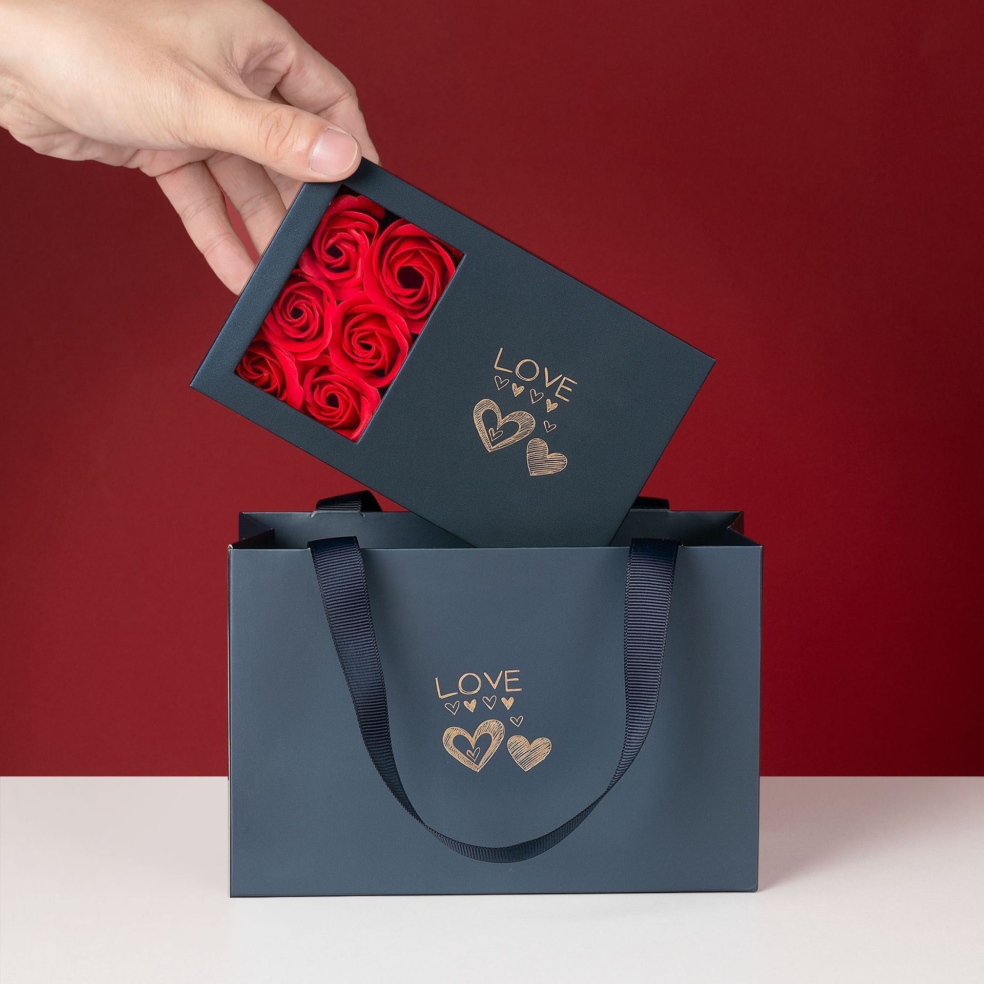 Engraved couple bracelet — your words etched permanently inside a real rose gift box for couples