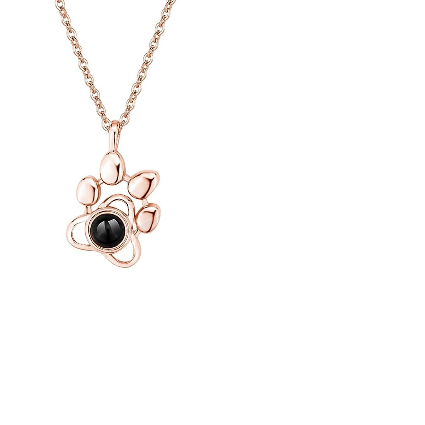 Pet photo necklace with picture inside in rose gold — custom pet memorial necklace for women