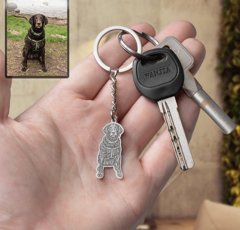 Silhouette Life-Like Dog Keychain - Dazzle Wears